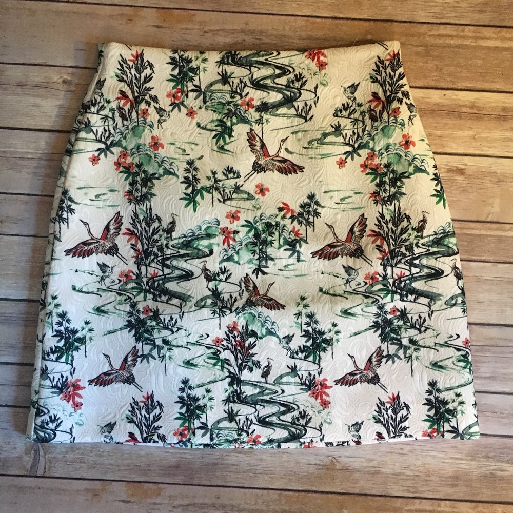 H & M Duck POND  nature scene skirt
